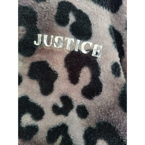 Justice Girls Long Sleeve Leopard Print Polyester Fleece Pajamas (Size L, 12/14) - Picture 3 of 6